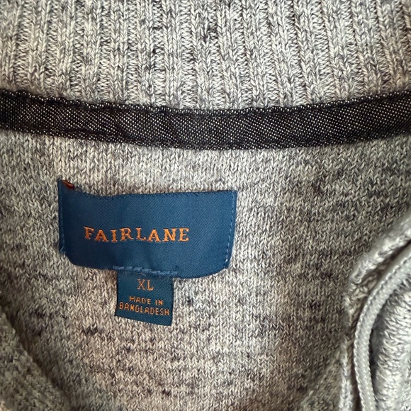 Gray Ribbed quarter zip Sweater - Picture 3 of 5